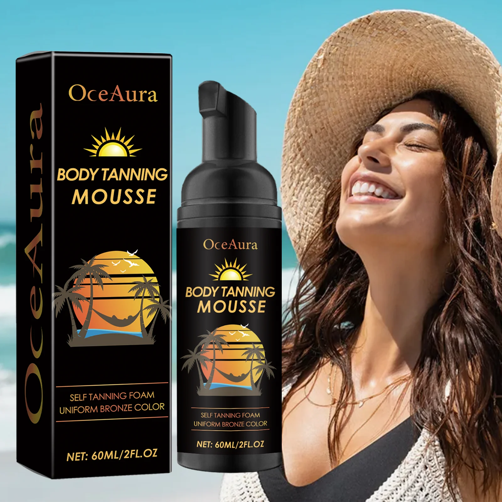Self Tanning Mousse Darker Sunless Wheat Bronzer Enhancer Glow Moisturizing Natural Hydrating Sexy Beach Outdoor Fake Tan Cream