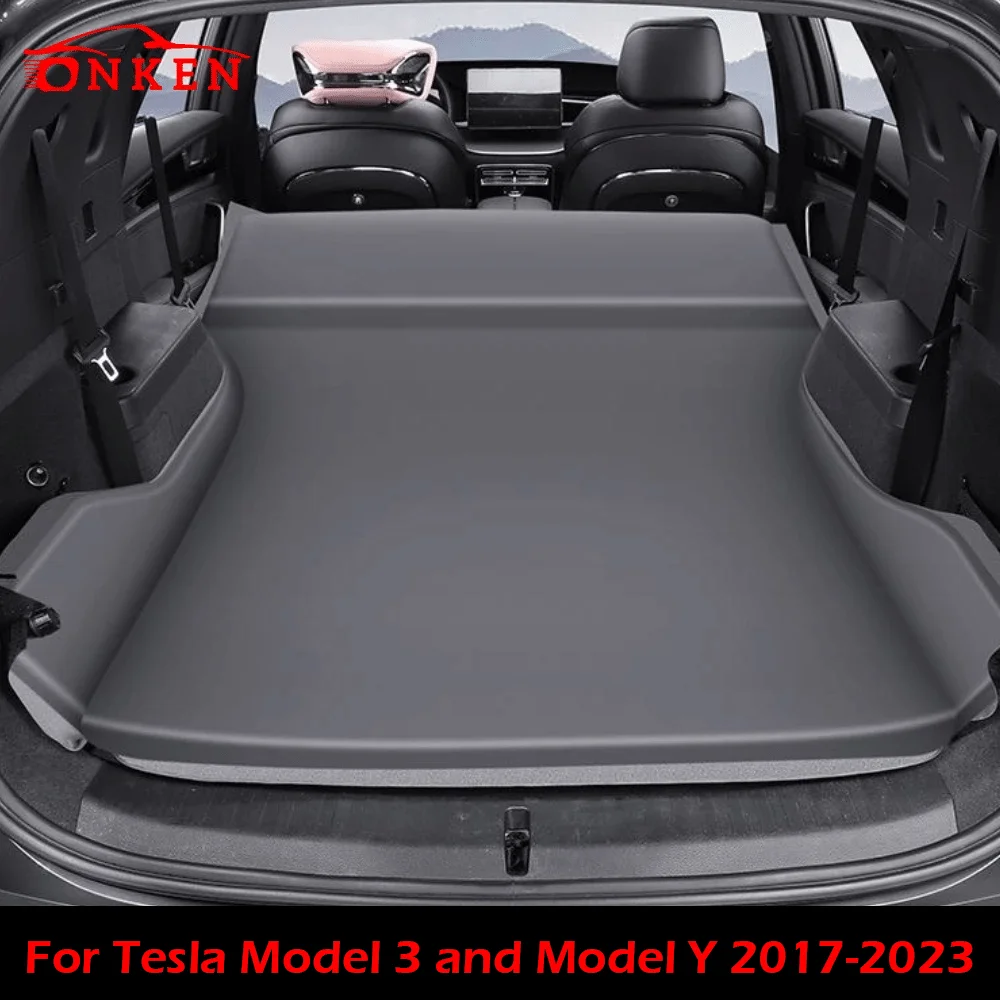 Self-inflating Air Bed for Tesla Model 3 Model Y 2017-2023 Air Mattress with Air Pump Camping Inflatable Suede Car Travel Bed