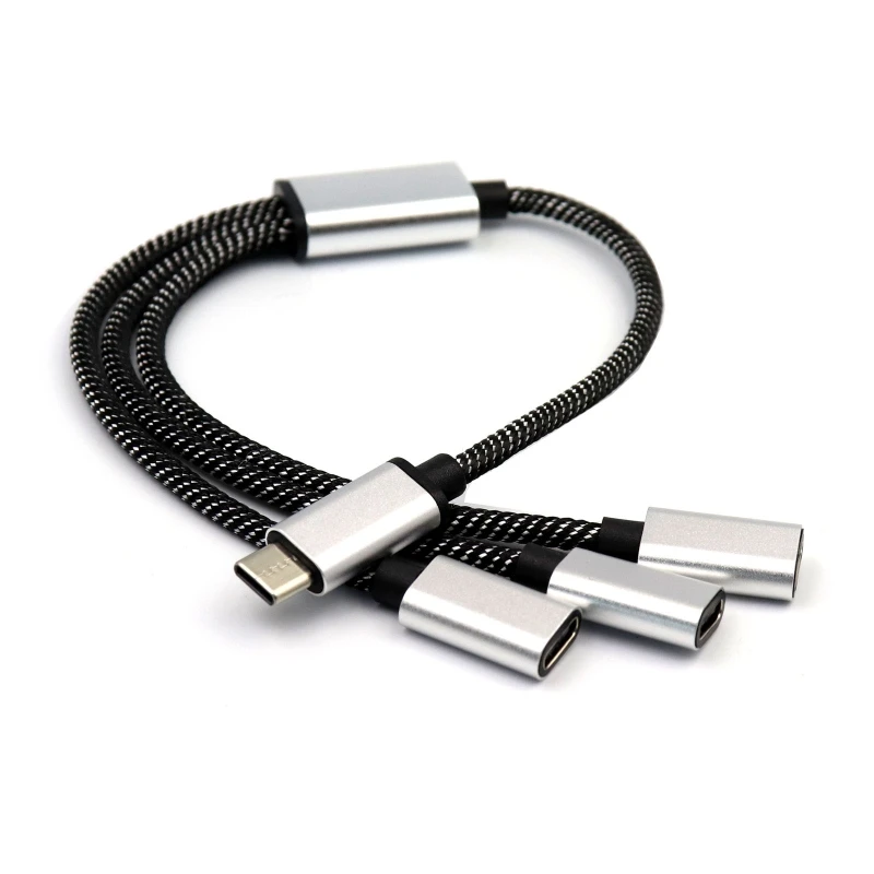 

USB Male to Three USB Female Splitter Converter Adapter Extension Connector Cable for Charging and Data Transfer