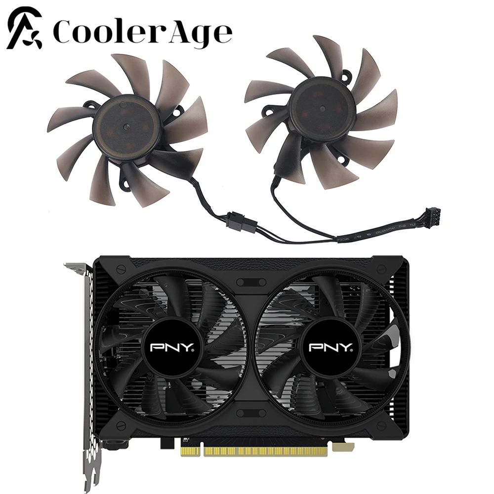 75Mm Th8015S2H-Pab03 Gtx1650 Gtx1630 Ventola Scheda Video Per Pny Gtx 1650 1630 Doppia Ventola Scheda Grafica Di Ricambio Ventola Di Raffreddamento