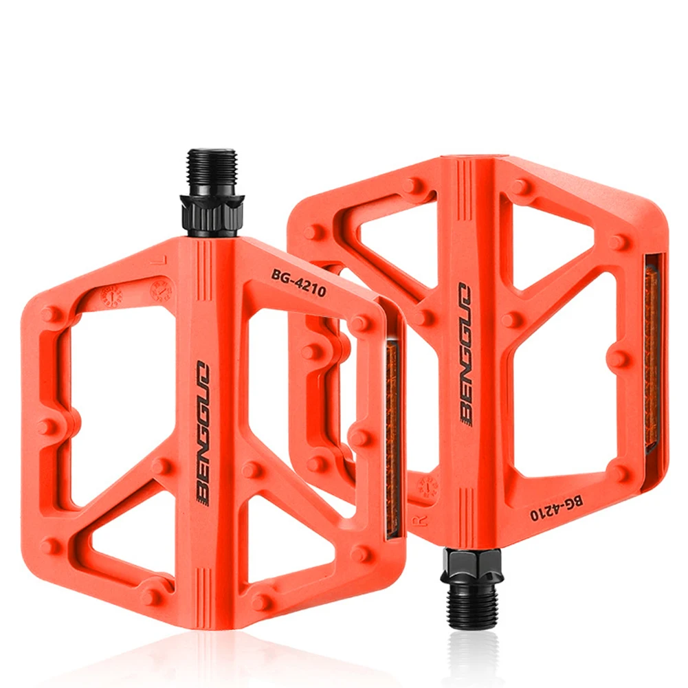 Doppelte DU-Lager-Fahrradpedale aus Nylon mit Reflektor, ultraleichte Fahrradpedale, wasserdichte Fahrradplattformpedale, Fahrradzubehör – Detail 16