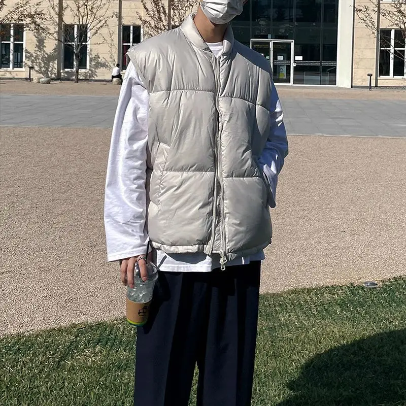 Cotton Vest Men's Winter Korean Version Loose Sleeveless Cotton Jacket Jacket with Thick Camisole Vest and Cotton Jacket on The