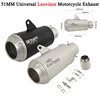 Slip On 51MM Universal Leovince Motorcycle Exhaust Modified Scooter Moto Muffler Fit Most With Sticker For DUKE390 R1 R3 Z900