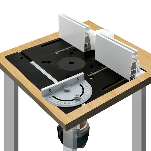 Placa de inserción de mesa, fresadora de madera de aleación de aluminio,  máquina de recorte de tablero abatible para bancos de carpintería, sierra  de mesa - AliExpress