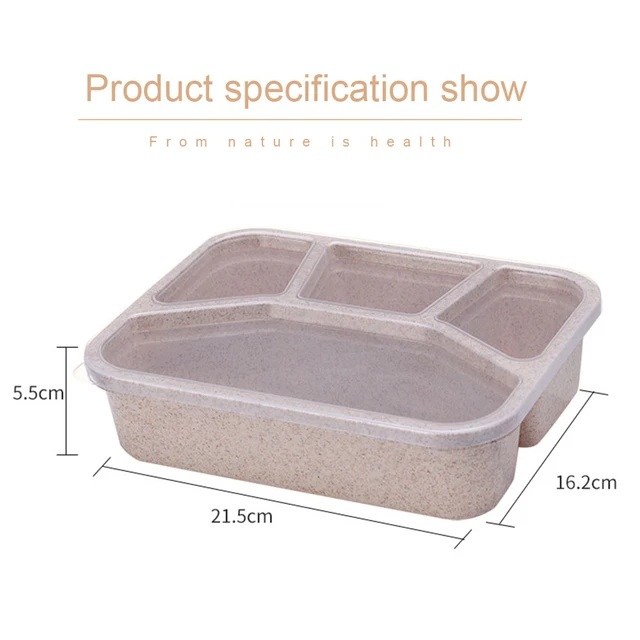 Neat Wheat Straw Lunch Box Food Container Transparent Box Heat-resistant Leak Proof Dinnerware Fruits Case School Office 5
