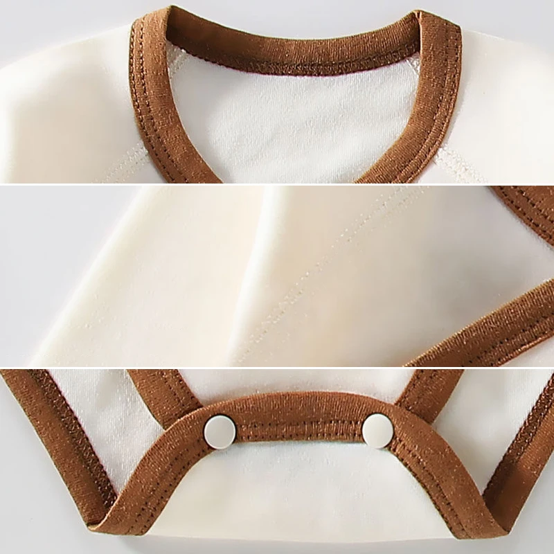 2Pcs 부드러운 코 튼  Romper + 모자 세트 귀여운 곰  긴 소매 Jumpsuit  소년 소녀 삼각형 Bodysuit Onesie 옷