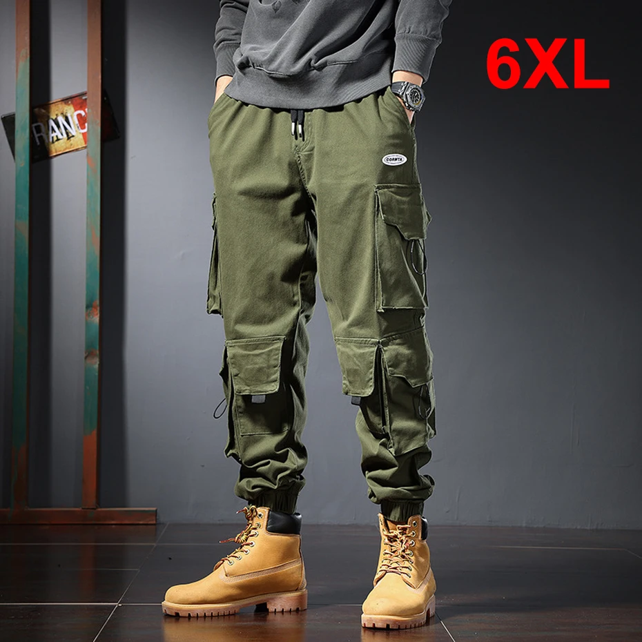 

Plus Size 5XL 6XL Tactical Cargo Pants Men Fashion Casual Pants Male Multi-pocket Trousers Men Joggers Black Green