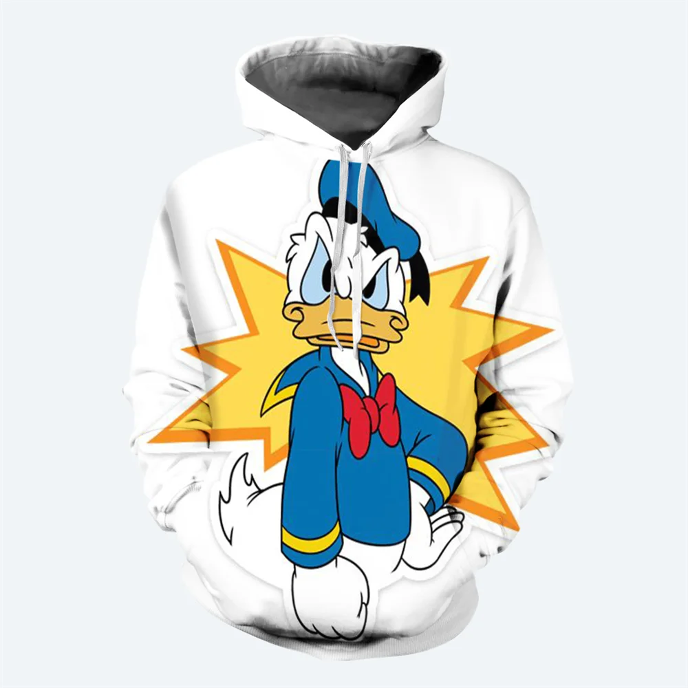 thumbnail image 1 of Nueva sudadera con capucha de dibujos animados de Disney para hombre, con estampado 3D del pato Donald, sudadera con capucha informal de moda urbana para hombre, 1 of 5