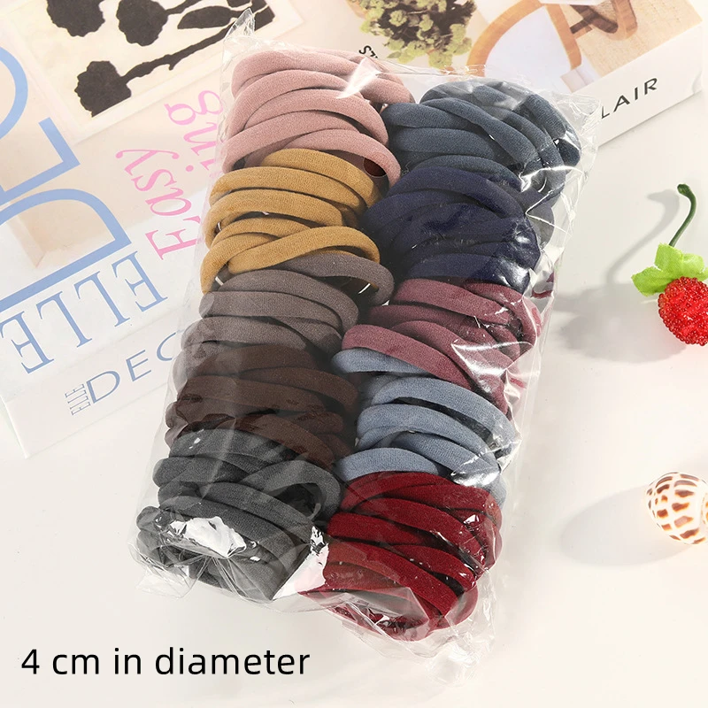High Elasticity Seamless Hair Ties - 100-Pack Multi-Color Collection