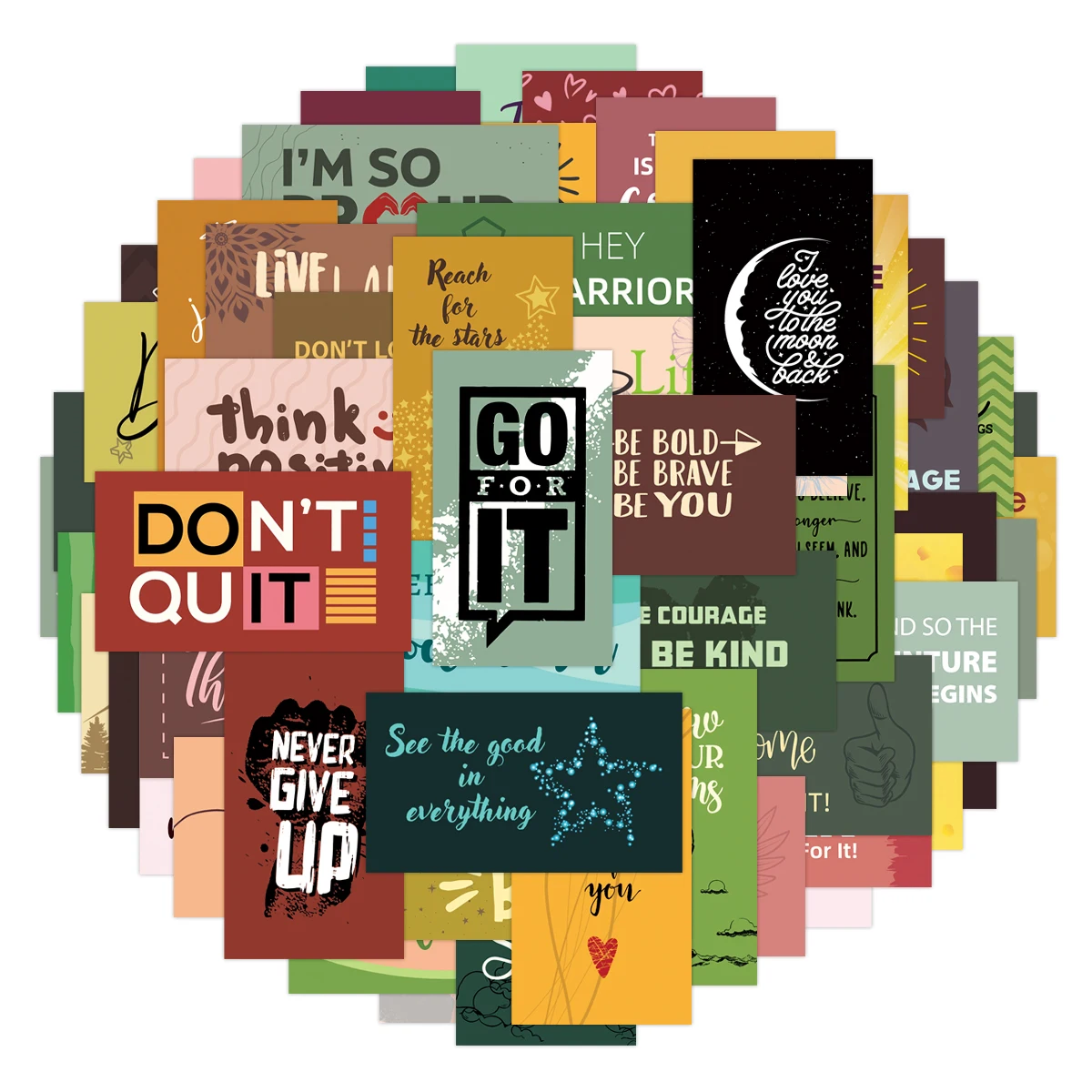 60PCS Inspirational Kindness Appreciate Gratitude Business Cards Encourage Mini Note Cards For Student Kids Motivational Cards business cards,mini greeting cards
