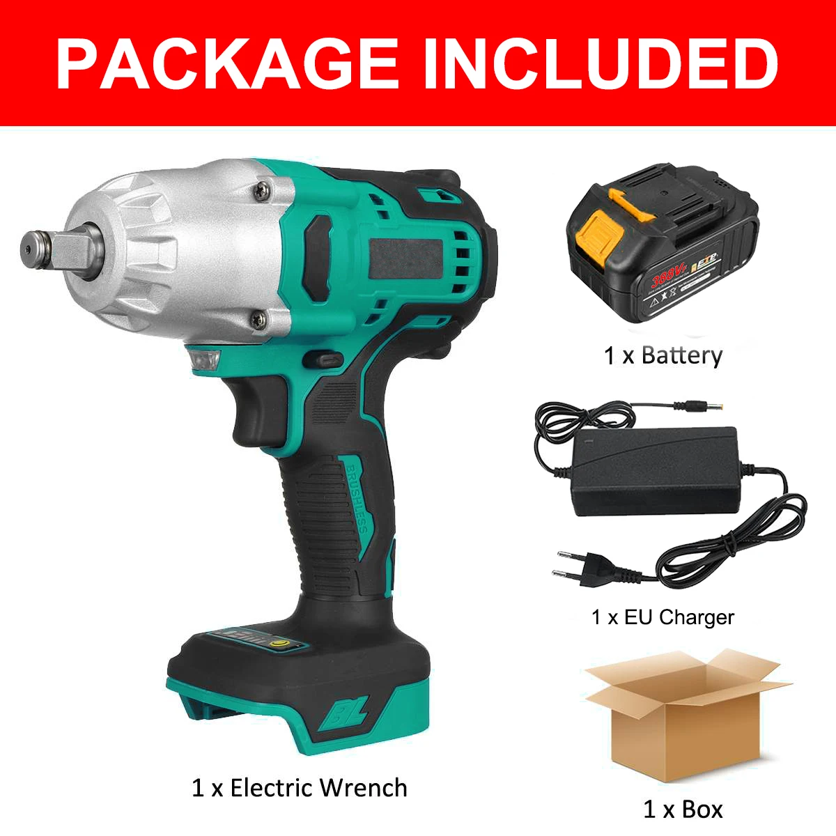 electric demolition jack hammer 21V Electric Impact Wrench 600N.m Cordless Brushless Wrench Rechargeable 1/2 inch Socket Wrench For Makita 18V Li-ion Battery battery operated air blower Power Tools
