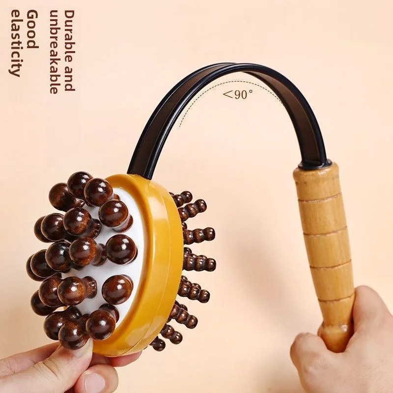 Double-sided Handheld Massage Hammer Round Head for Neck Shoulder Back Pain Relief  Wooden Muscle Relaxation Tool