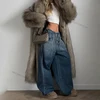 Neo Mint Luxury Mob Wife Aesthetic Long Faux Fur Coat Women Winter 2024 Fluffy Gradient Fox Fur Jacket Female Furry Overcoat 5