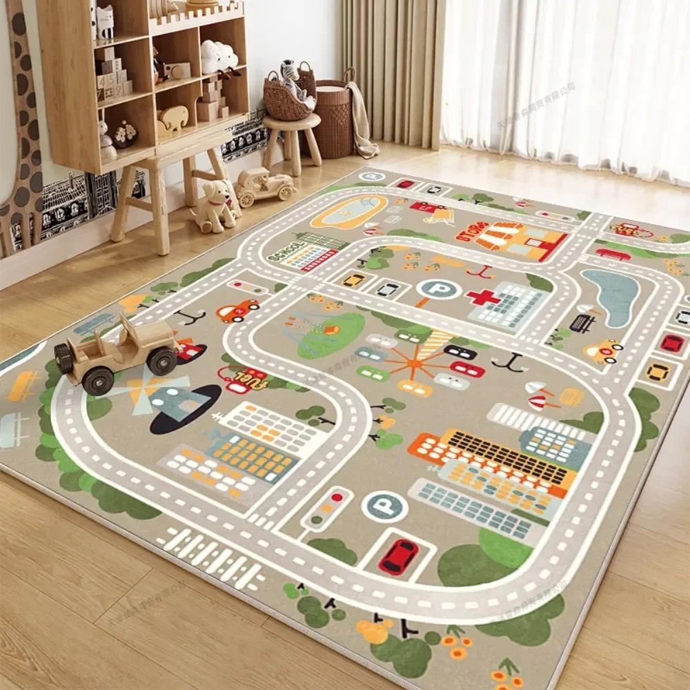 1 Piece 80x120cm Baby Play Mat Children's Anti-fall Crawling Mats Anti-slip Game Playmats Puzzle City Traffic Track Toys Carpets