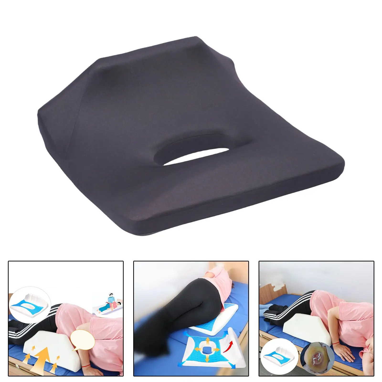 Seat Cushion for Long Sitting Non Slip Durable Hip Support Pressure Sore Pad for Computer Chair Home Toilet Chair Office Chair