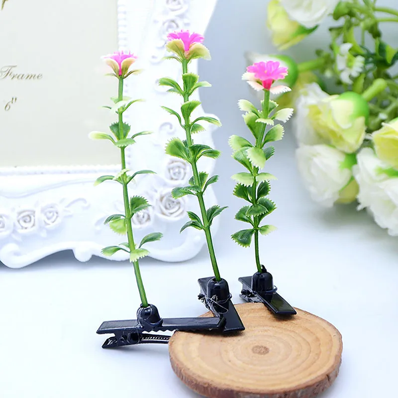 10/30PCS Mixed Random Style Grass Lady Decorative Headwear, Fashionable and Funny Floral Plant Hair Clips Hair Accessories