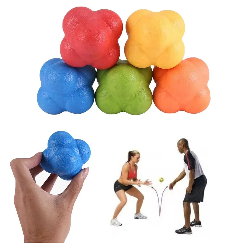 Hexagonal Reaction Ball Football Basketball Sport Speed Agility Skills Training Unpredictable Reaction Ball Outdoor Fitness