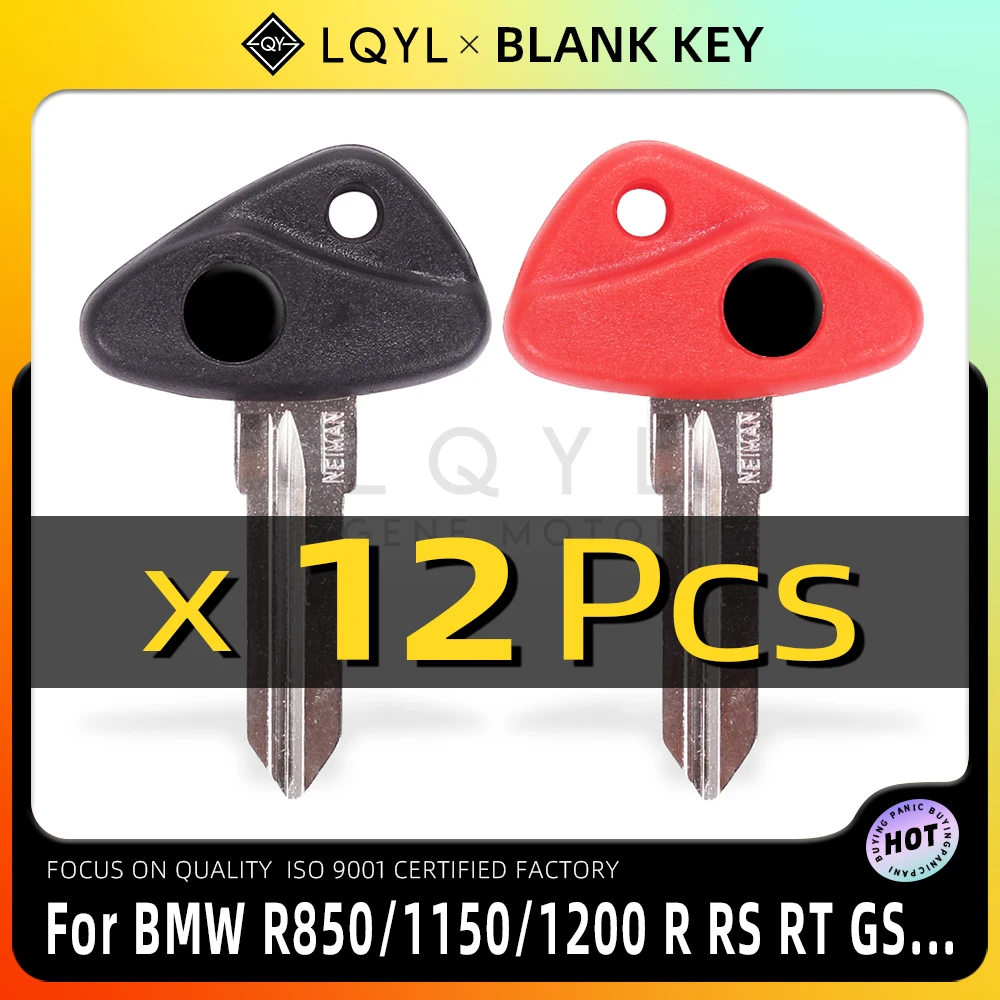 

12Pcs Blank Key Motorcycle Replace Uncut Keys For BMW R850R K1200LT R1100RT R1100GS R1150RT 650GS 650CS 1150GS K1200GT Etc