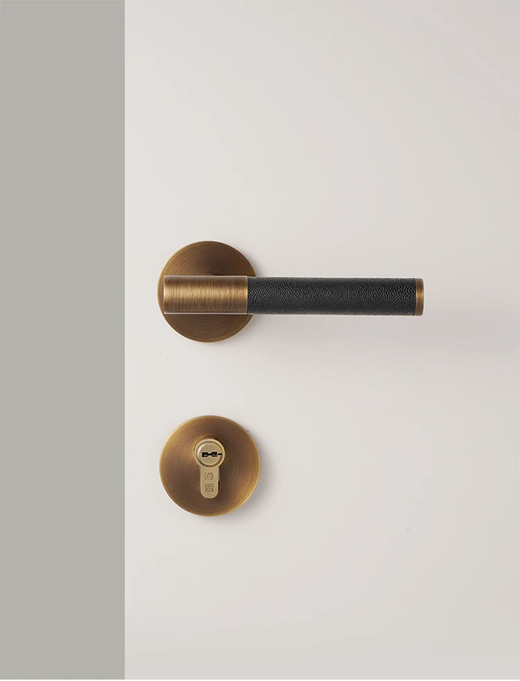 Dooroom Messing Schwarz Litschi Haut Türschloss Set Moderner Stil Innenraum Schlafzimmer Badezimmer Tür Schnuller Griff Hardware Türschlösser – Detail 4