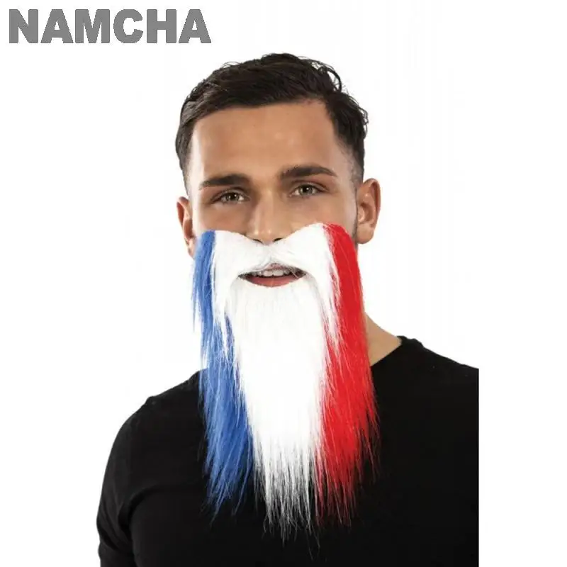 Men France Fans League Cosplay Wig Mustache Hat Suit Funny Blue White Red Quirky Costume Accessories Ball Game Sports Decoration cosplay hats cosplay wig