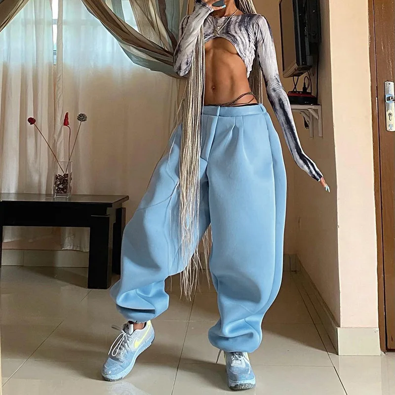 

2022Wide Loose Pants Pants Wide Leg Casual Trousers Autumn Fashion Street Style Women's Loose and Comfortable Sports Leggings