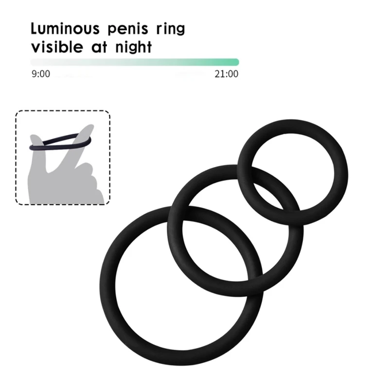 Luminous Cock Ring For Men Delay Ejaculation Silicone Ring_voghion.com