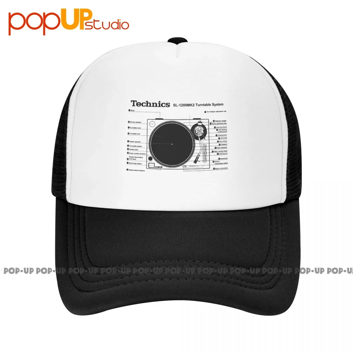 Technics 1200 Mk2 Sistema Di Giradischi Dj Decks Vinile Record Berretto Da Baseball Cappelli Da Camionista Traspirante Unisex