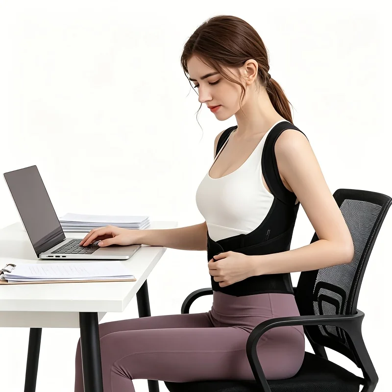 1피스 바형 PU 등 자세 교정 속옷, 쇄골 지지, 새로운 등 어깨 허리 지지 벨트, 넓은 사이즈