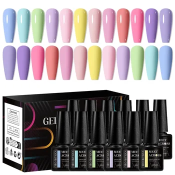 12pcs Gel Nail Polish Set HEMA TPO FREE Summer Colorful Long-Lasting Semi Permanent Soak Off UV Gel Varnish Nail Supplies DIY 1