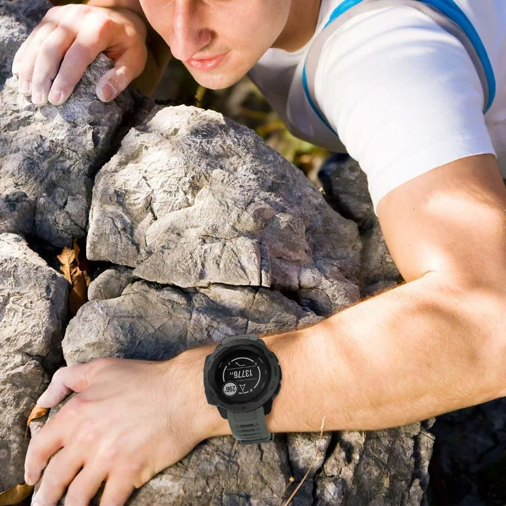 부드러운 실리콘 시계 스트랩이 포함된 Garmin Instinct용 밴드 - Instinct 2/Solar/Tactical/Instinct 1과 호환 가능