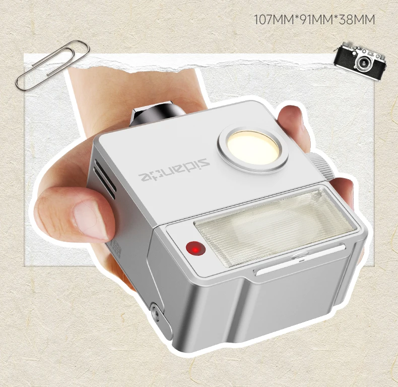 SIDANDE T1 카메라 플래시 라이트 휴대용 미니 레트로 플래시 M/AUTO 모드 Canon 및 Fujifilm 용 범용 핫슈