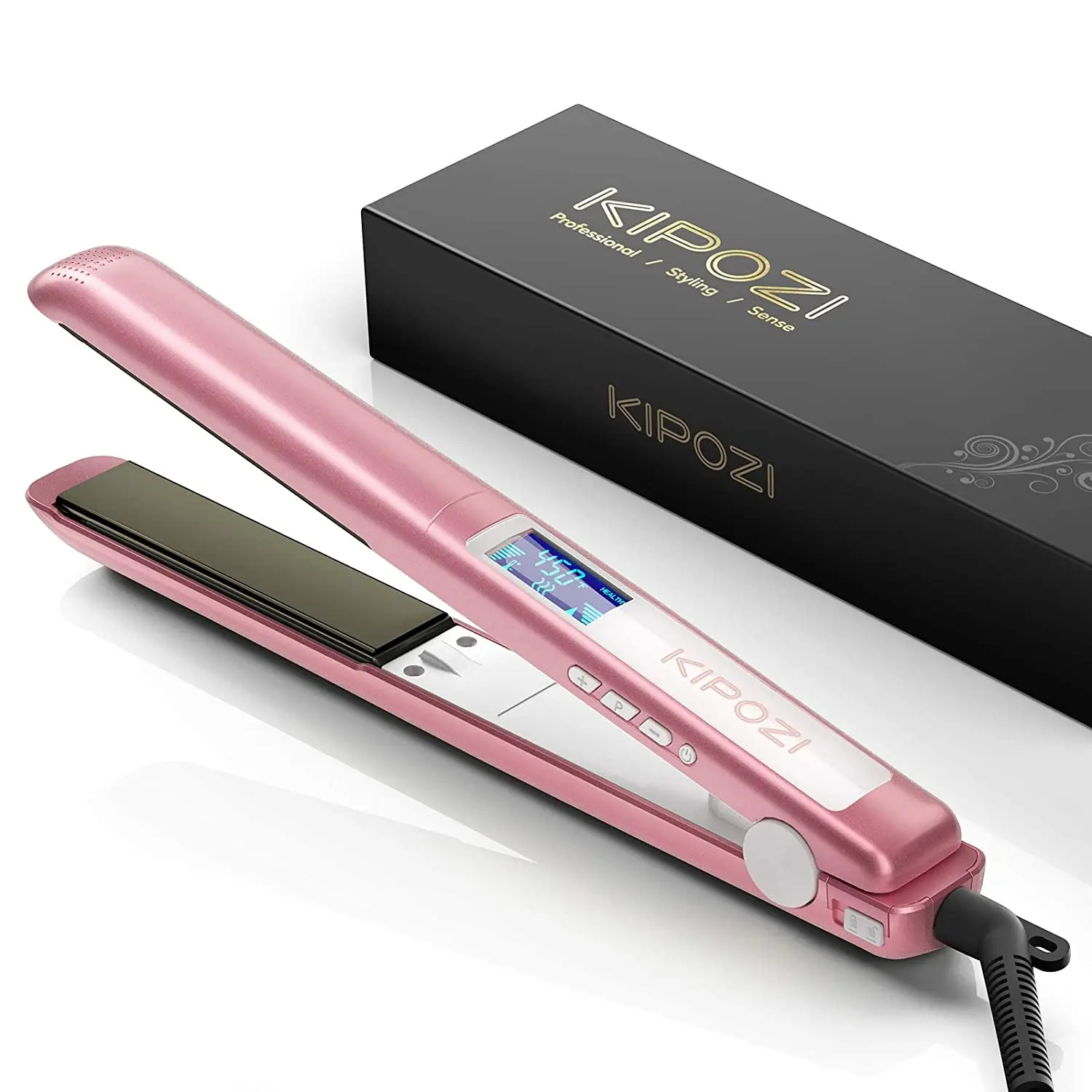 Professional Hair Striaghtener Titanium Dual Volotag Instant Heating Flat Iron 2 In 1 Hair Curler LCD Digital Display hair straightener