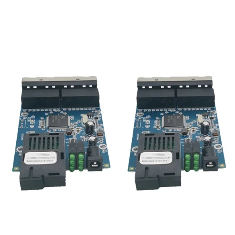

Fiber Ethernet Switch Media Converter Fiber Optical Media Fiber Port 1F4E 1G4E PCBA 10/100/1000M Blue Fiber Media Converter 1Set