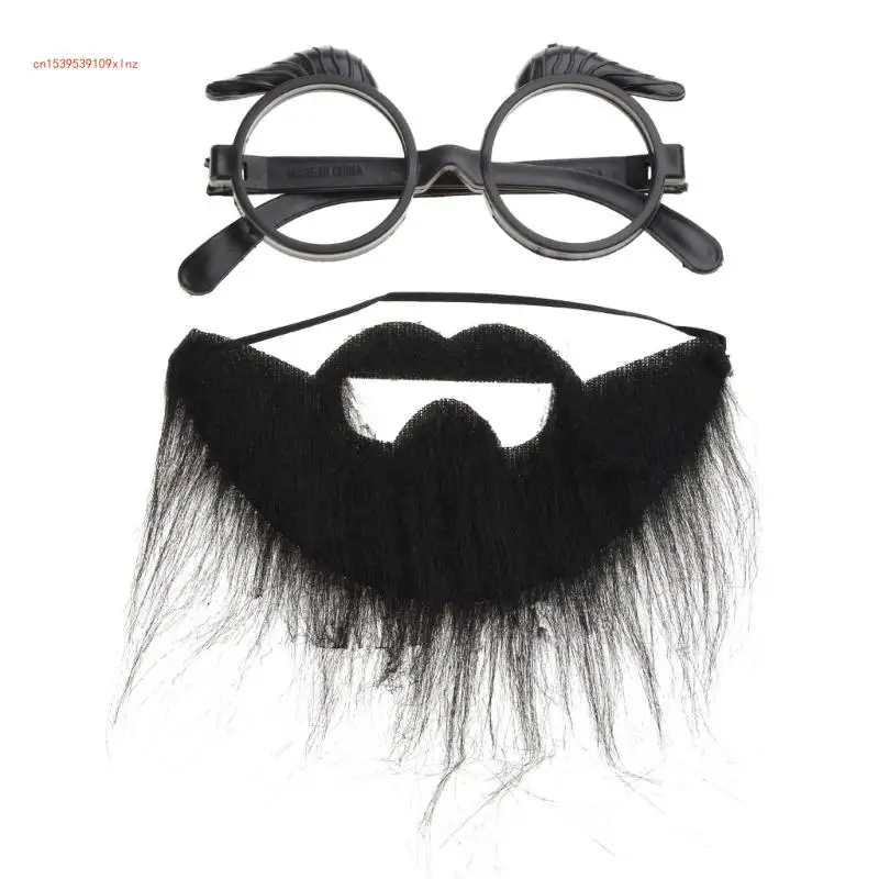 

Funny-Old-Man Glasses with Eyebrows Artificial False Beard Halloween Party Prop