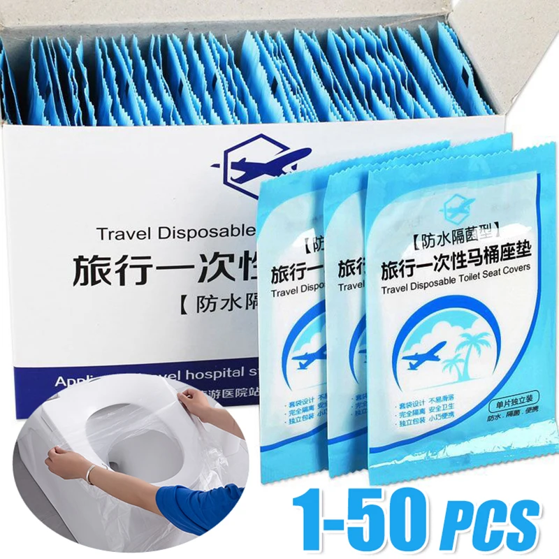 

Biodegradable Disposable Toilet Seat Cover for Baby Pregnant Mom Travel Independent Packaging Waterproof Plastic Cushion