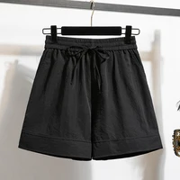 Plus Size Summer Shorts For Women 2025 Summer Ice Silk Drawstring Large Size Loose Shorts Women Korean Streetwear Shorts Female - Image 3