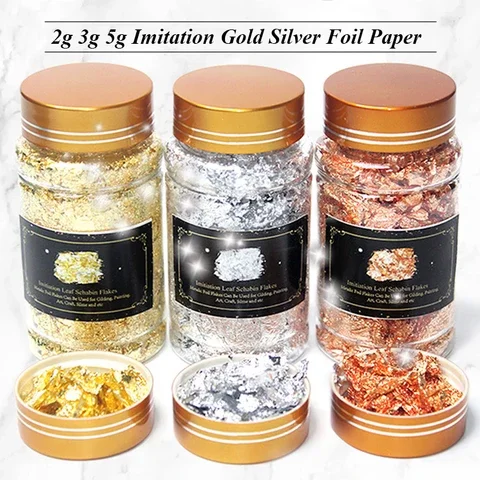 

1PCS cake decoration Food Grade Genuine Gold Leaf Schabin Flakes 2g 3g 5g Gold Decorative Dishes Chef Art Cake Decorating Tools
