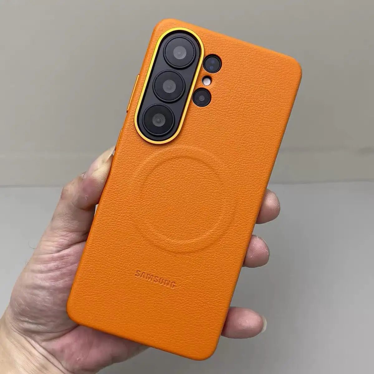 Leather Magnetic Phone Case with Magsafe Wireless Charging Compatibility