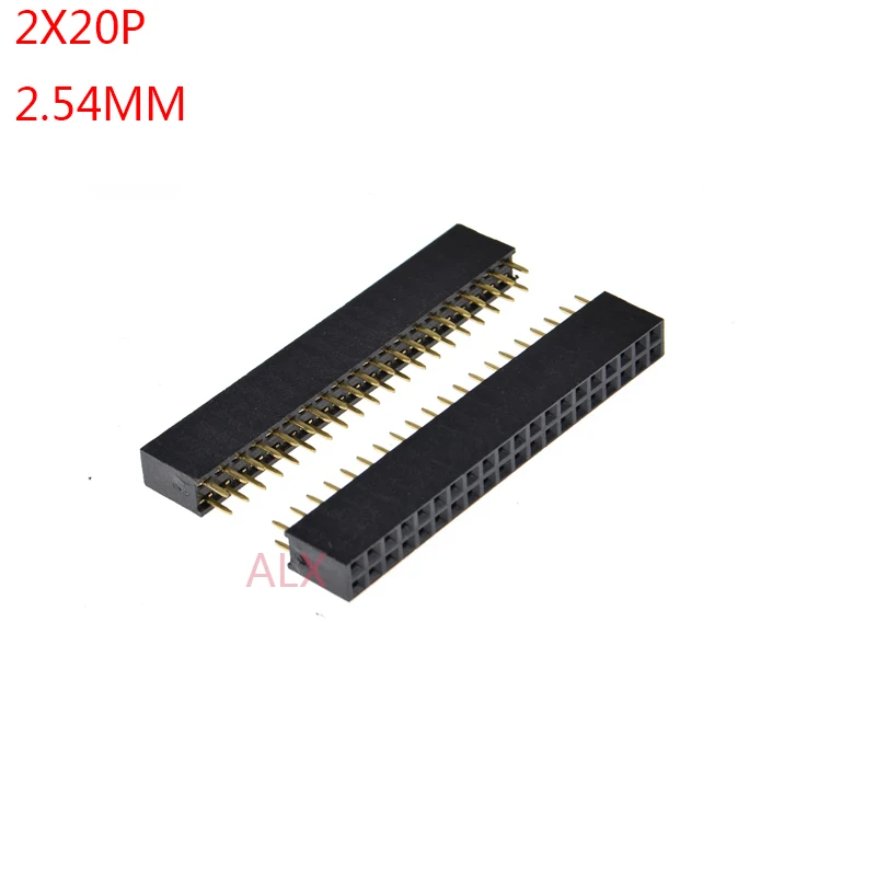 5/10pcs 2x20 Pin Double Row Straight Female Pin Header 2.54mm Pitch ...
