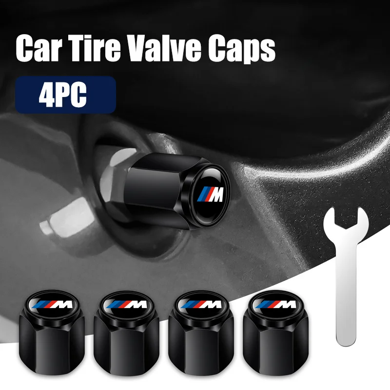 4 Stück Auto-Metall-Reifenventilkappen Reifenventilabdeckungen für BMW M Performance F20 F40 F22 F30 E90 F32 F06 F07 F46 E60 M5 Aufkleber