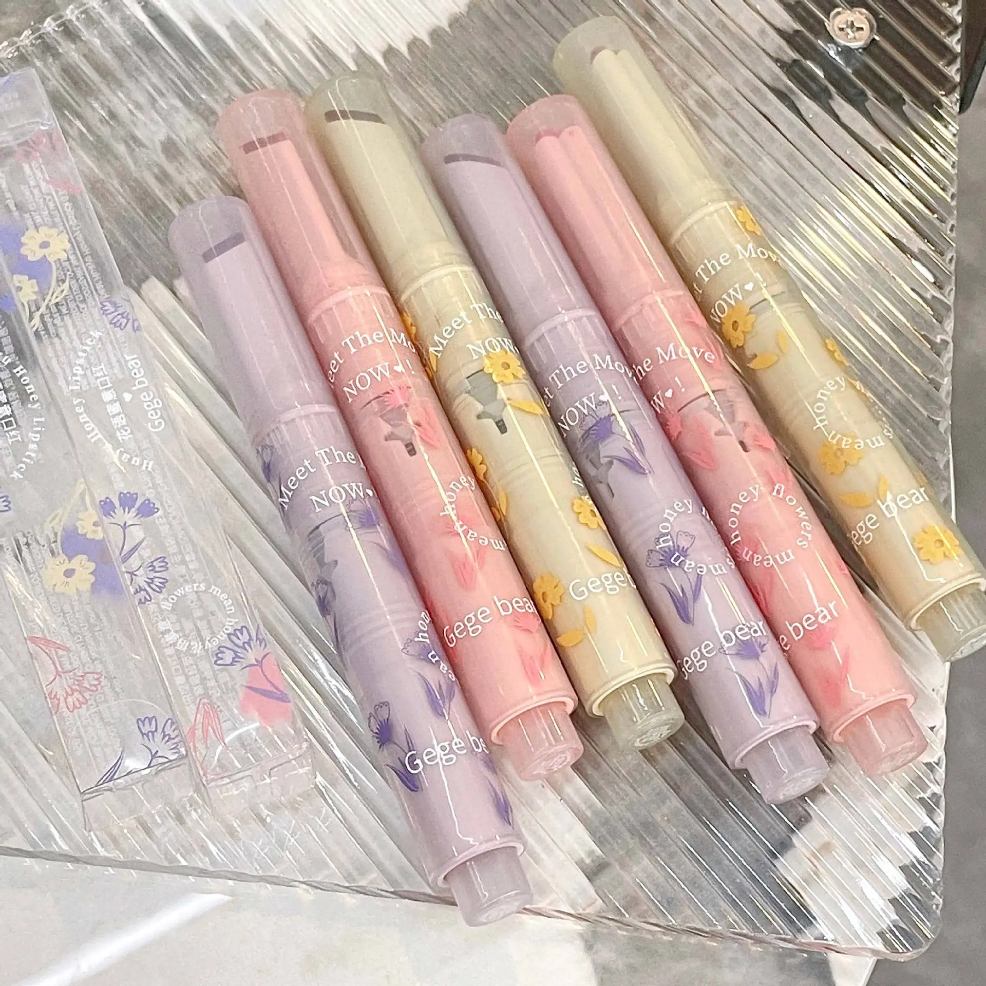 Florette – rouge à lèvres Transparent, glaçure à fleurs, gelée d'amour, miroir, tasse antiadhésive étanche, maquillage coréen Transparent, vente en gros_voghion.com