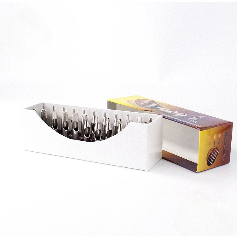 NEW 304 Stainless Steel Needle Nozzle Full Set 22pcs Disinfectable Body Art Makeup Tattoo Shader Liner Nozzle Tips RL/M1/DT