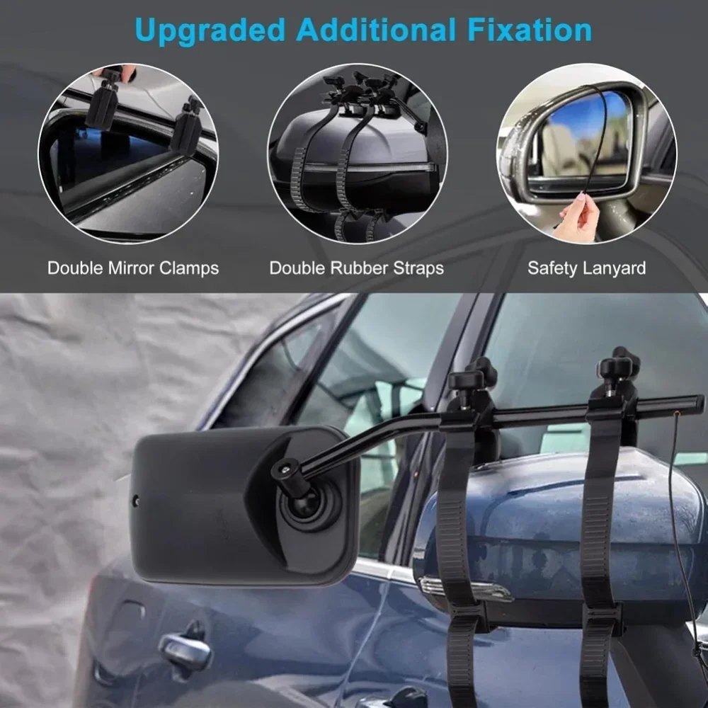 2x Espejos para caravanas Espejo retrovisor adicional Universal para