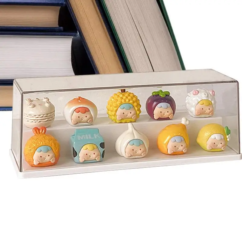 הגדר תיבת תצוגה תיבת תצוגה עבור אספנות חלון ברור עבור דמויות מיניאטוריות יציבה dustproof תצוגה עבור