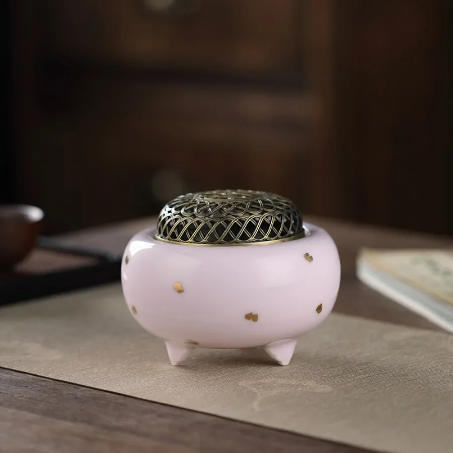 Ceramic Incense Burner Ornament Electric Porcelain Incense Burner Modern Chinese Portable Round Norse Porta Incenso Home Decor - Image 6
