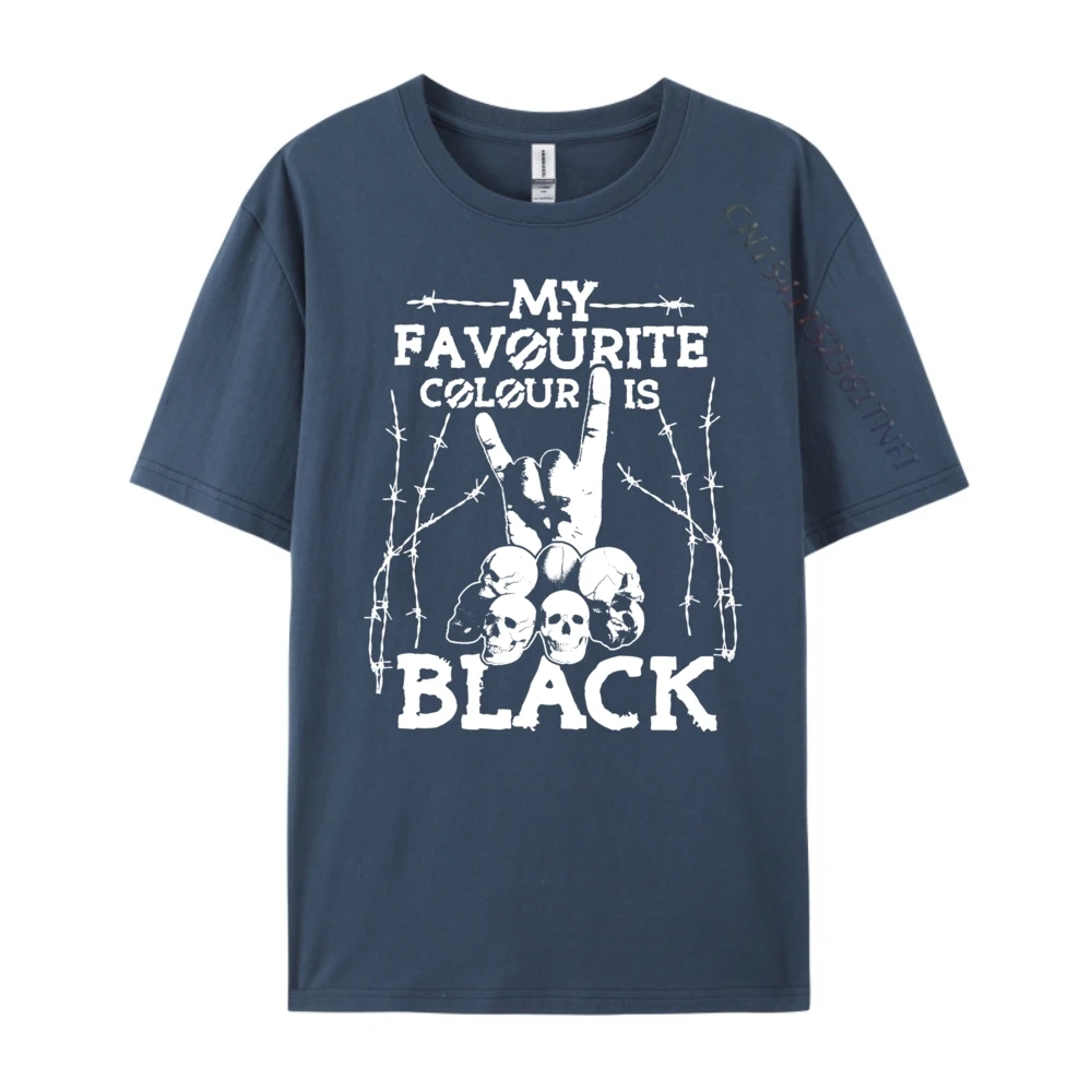 Printed On My Favourite Colour Is Black Round Neck T Shirts Father Day Tees Short Sleeve for Men Newest 100% Cotton Tshirts My Favourite Colour Is Black 4529 navy