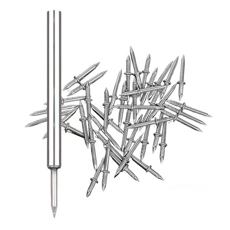 

500Pcs Double-Head Skirting Thread Seamless Nail Double Headed Nails Invisible Security Screws With 5 Installation Tool Durable