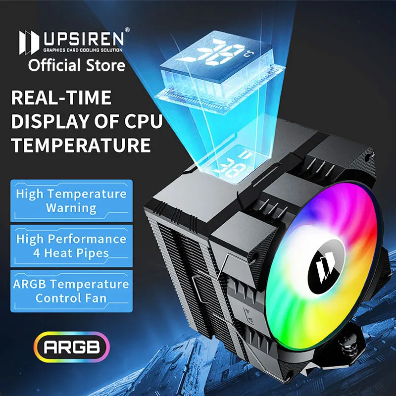 UPSIREN Walrus Assassin 90 Enhanced ARGB Digital Display Air Cooling Radiator