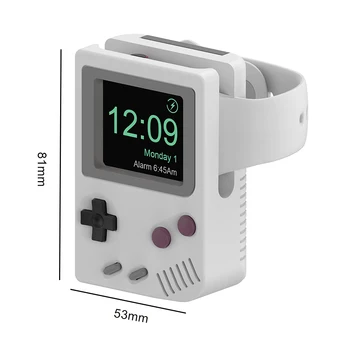 Cute Silicone Charger Holder Dock For Apple iWatch SE 8 7 6 5 4 3 2 1 Retro Game Console Charging Base Desktop Smart Watch Stand 6