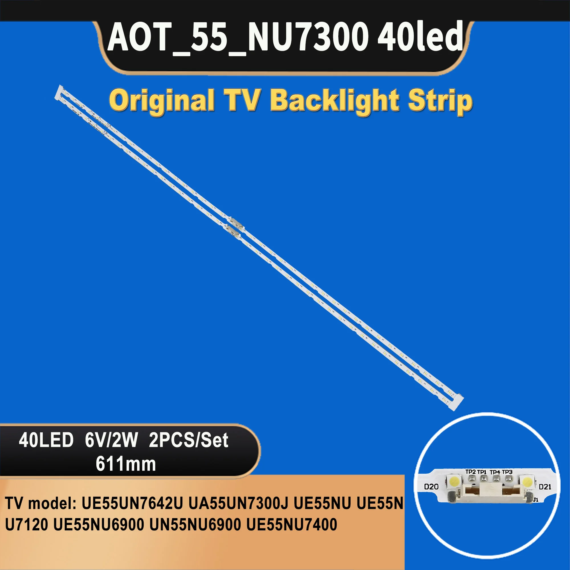 TV-068 AOT-55 BN61-15485A A0T-55-NU7300-NU7100 BN96-45913A, 삼성 TV 백라이트 바, 55 인치, 40LED